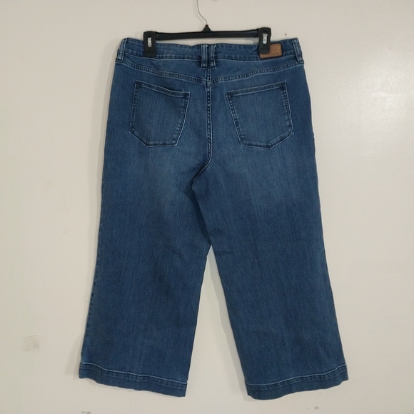 Lands' End Size 16 Women's Flare Wide Leg Blue Jeans - Picture 11 of 12